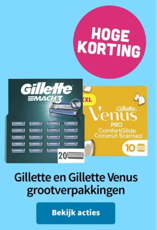 Aanbieding: Gillette en Gillette Venus grootverpakkingen