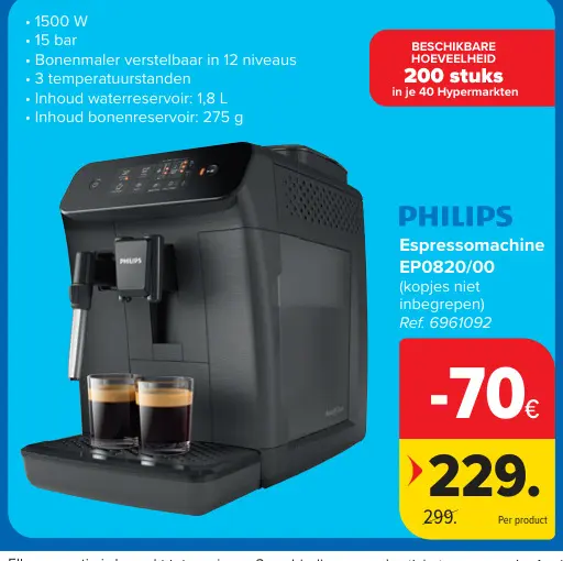 Promotie: Espressomachine EP0820/00