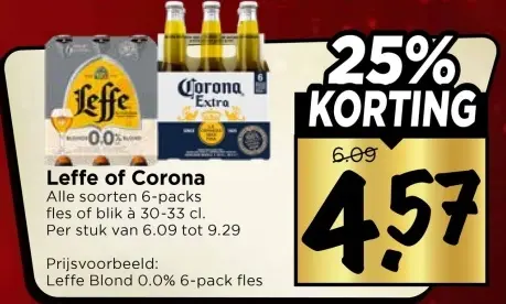 Aanbieding: Leffe of Corona