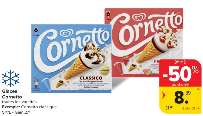 Offre: Glaces Cornetto