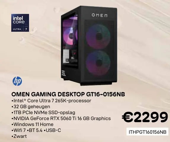 Aanbieding: Omen gaming desktop gt16-0156nb
