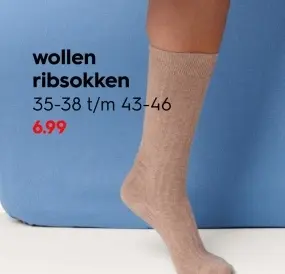 Aanbieding: wollen ribsokken