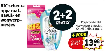 Aanbieding: BIC scheerapparaat, navul- en wegwerpmesjes
