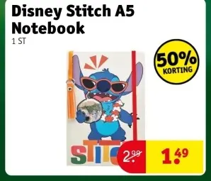 Aanbieding: Disney Stitch A5 Notebook
