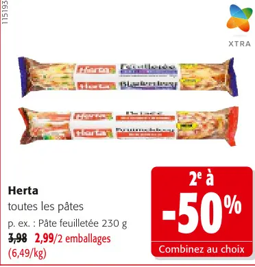 Offre: Herta toutes les pâtes
