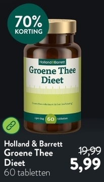 Aanbieding: Holland & Barrett Groene Thee Dieet - 60 tabletten