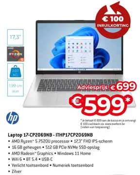 Aanbieding: Laptop 17-CP2069NB-ITHP17CP2069NB