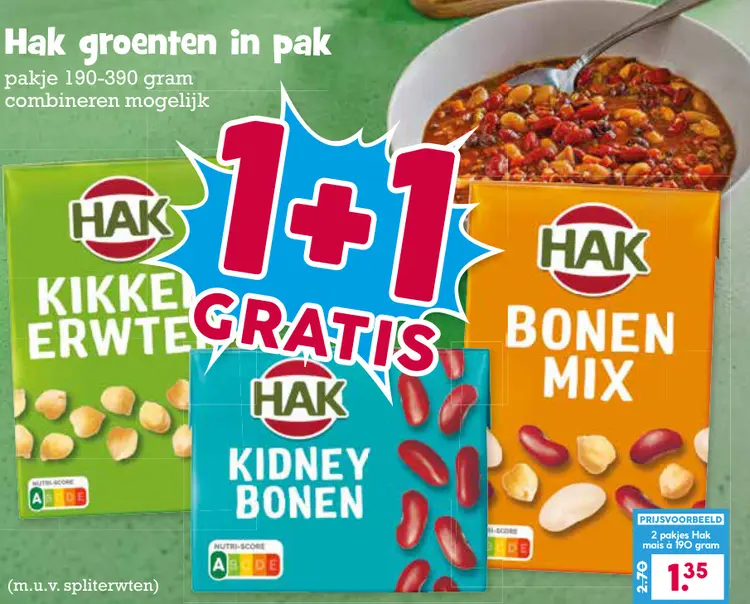 Aanbieding: Groenten in pak
