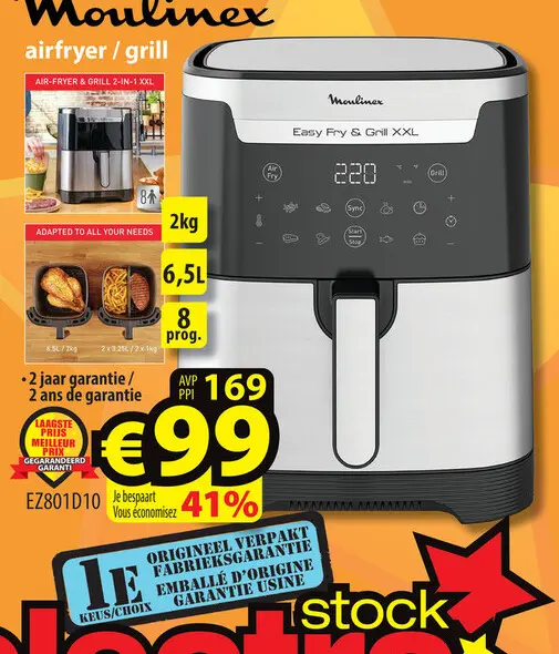 Promotie: Moulinex airfryer / grill Easy Fry & Grill XX