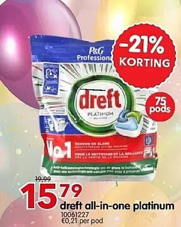 Promotie: dreft all-in-one platinum