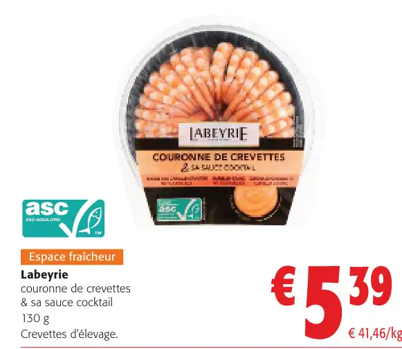 Offre: couronne de crevettes & sa sauce cocktail