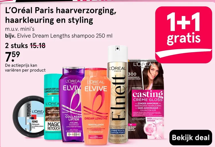 Aanbieding: L'Oréal Paris haarverzorging, haarkleuring en styling