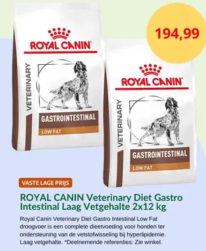 Aanbieding: ROYAL CANIN Veterinary Diet Gastro Intestinal Laag Vetgehalte