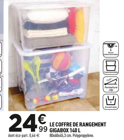 Offre: Le coffre de rangement gigabox