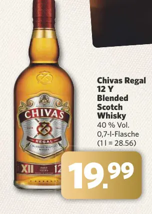 Aanbieding: Chivas Regal 12 Y Blended Scotch Whisky