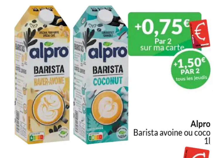 Offre: Barista avoine ou coco