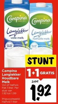 Aanbieding: Campina Langlekker Houdbare Melk