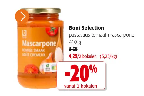 Promotie: pastasaus tomaat-mascarpone