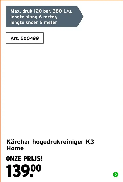Aanbieding: Kärcher hogedrukreiniger K3 Home