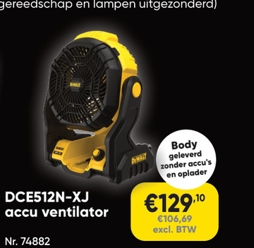 Aanbieding: DCE512N - XJ accu ventilator