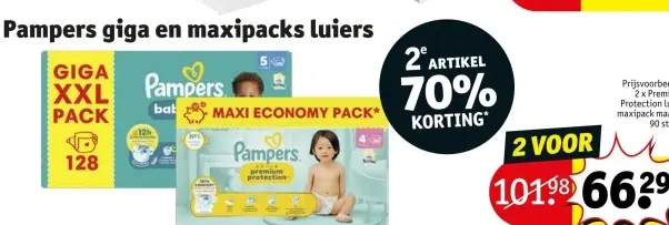 Promotie: Pampers giga en maxipacks luiers