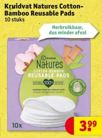 Aanbieding: Natures Cotton-Bamboo Reusable Pads