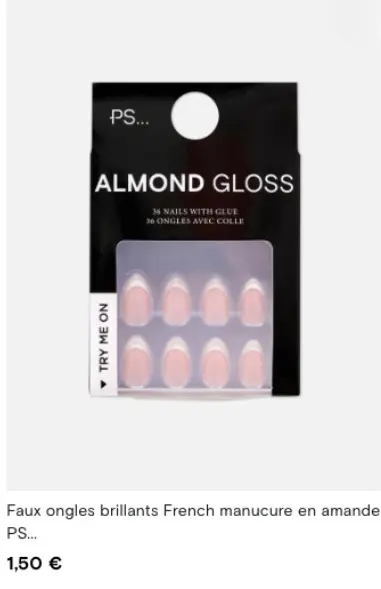 Offre: Faux ongles brillants French manucure en aman