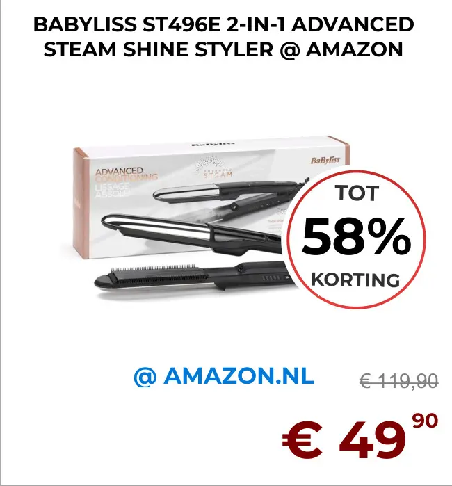 Aanbieding: St496e 2-in-1 advanced steam shine styler