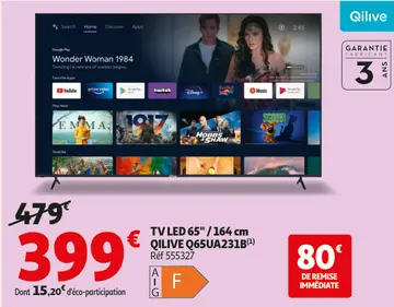 Aanbieding: TV LED 65" / 164 cm QILIVE Q65UA231B