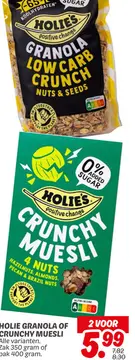 Aanbieding: HOLIE GRANOLA OF CRUNCHY MUESLI