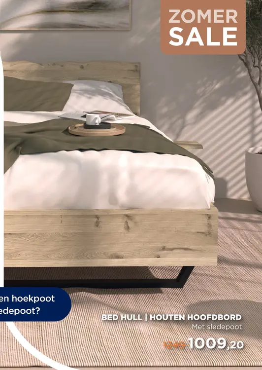 Aanbieding: Bed Hull - houten hoofdbord