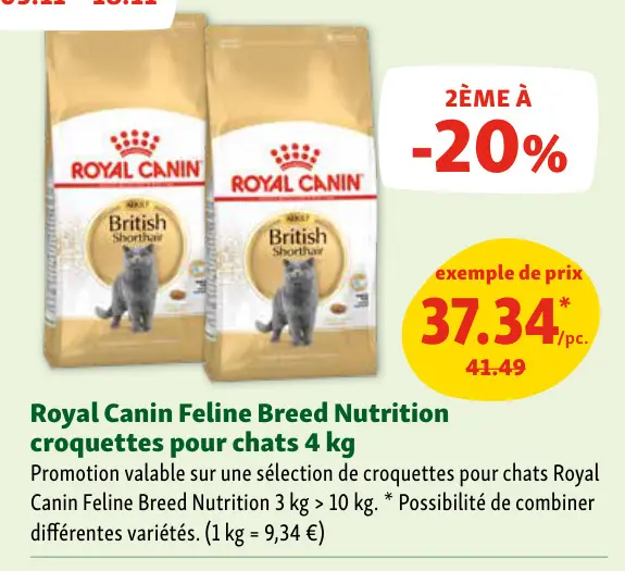 Offre: Royal Canin Feline Breed Nutrition croquettes