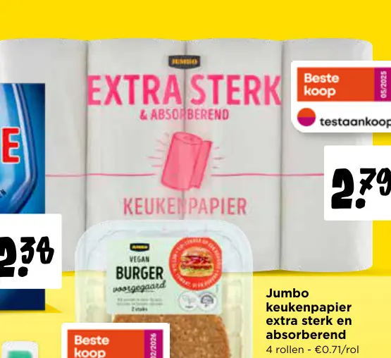 Promotie: Jumbo keukenpapier extra sterk en absorberend