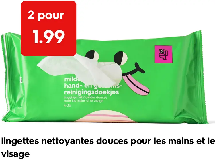Offre: HEMA Lingettes nettoyantes douces pour les mains et le visage