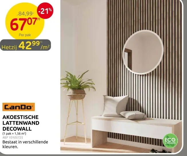 Promotie: Akoestische lattenwand decowall