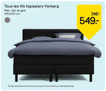 Offre: Tous les lits tapissiers Varberg