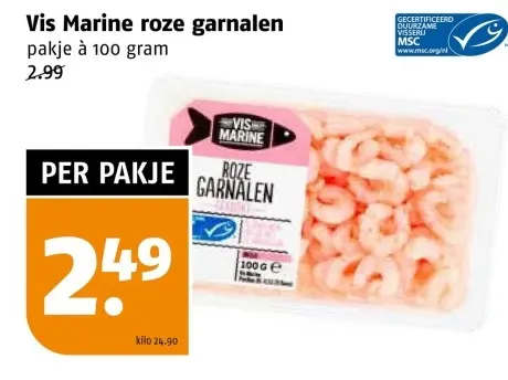 Aanbieding: roze garnalen