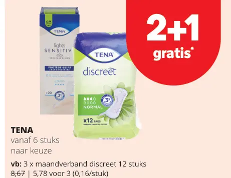 Promotie: TENA maandverband discreet