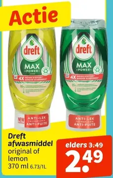 Aanbieding: Dreft afwasmiddel original of lemon