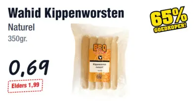 Aanbieding: Wahid Kippenworsten Naturel