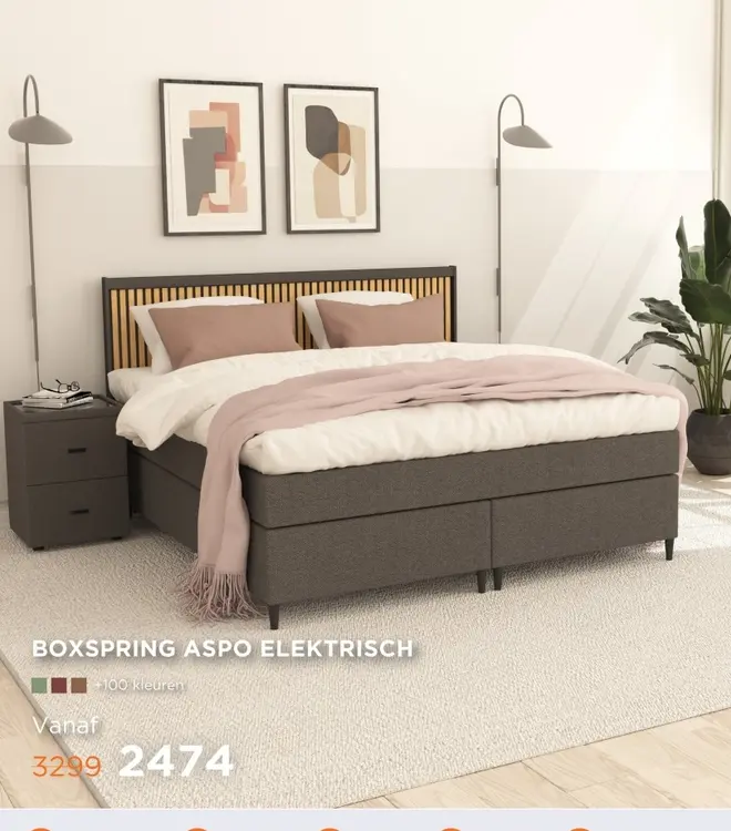 Aanbieding: Boxspring aspo elektrisch