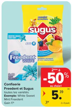 Offre: Freedent et Sugus