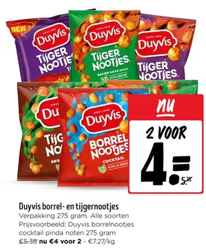 Aanbieding: Duyvis borrel- en tijgernootjes