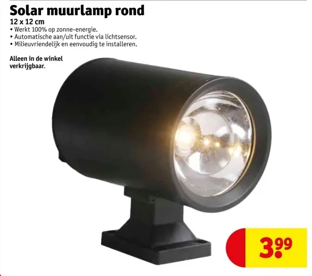 Aanbieding: Solar muurlamp rond