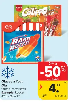 Offre: Glaces à l'eau Ola
