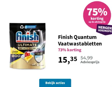 Aanbieding: Finish Quantum Vaatwastabletten