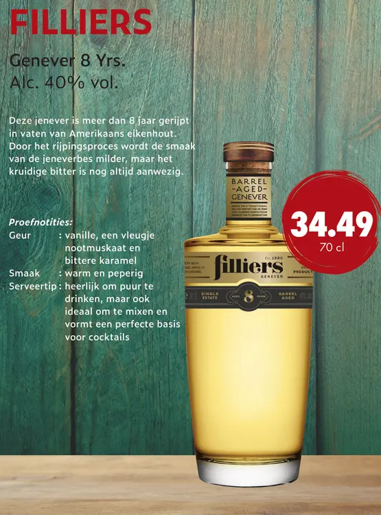 Aanbieding: Filliers genever 8 yrs
