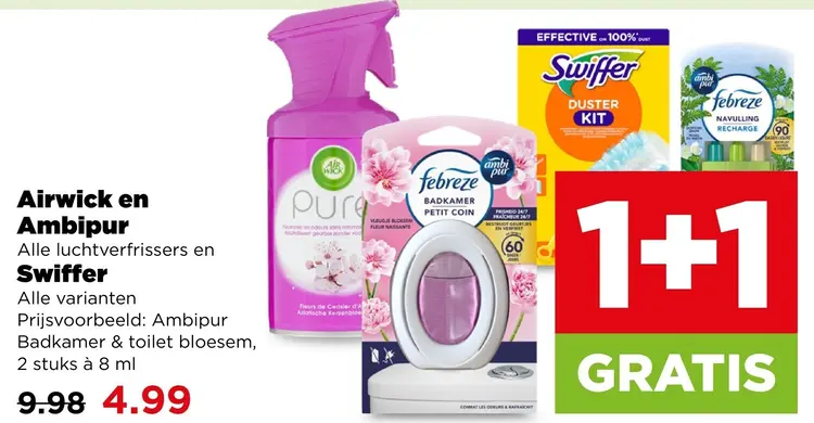 Aanbieding: Airwick en Ambipur Alle luchtverfrissers en Swiffer