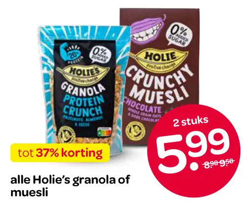 Aanbieding: Alle Holie's granola of muesli