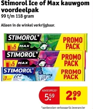 Aanbieding: Stimorol Ice of Max kauwgom voordeelpak
